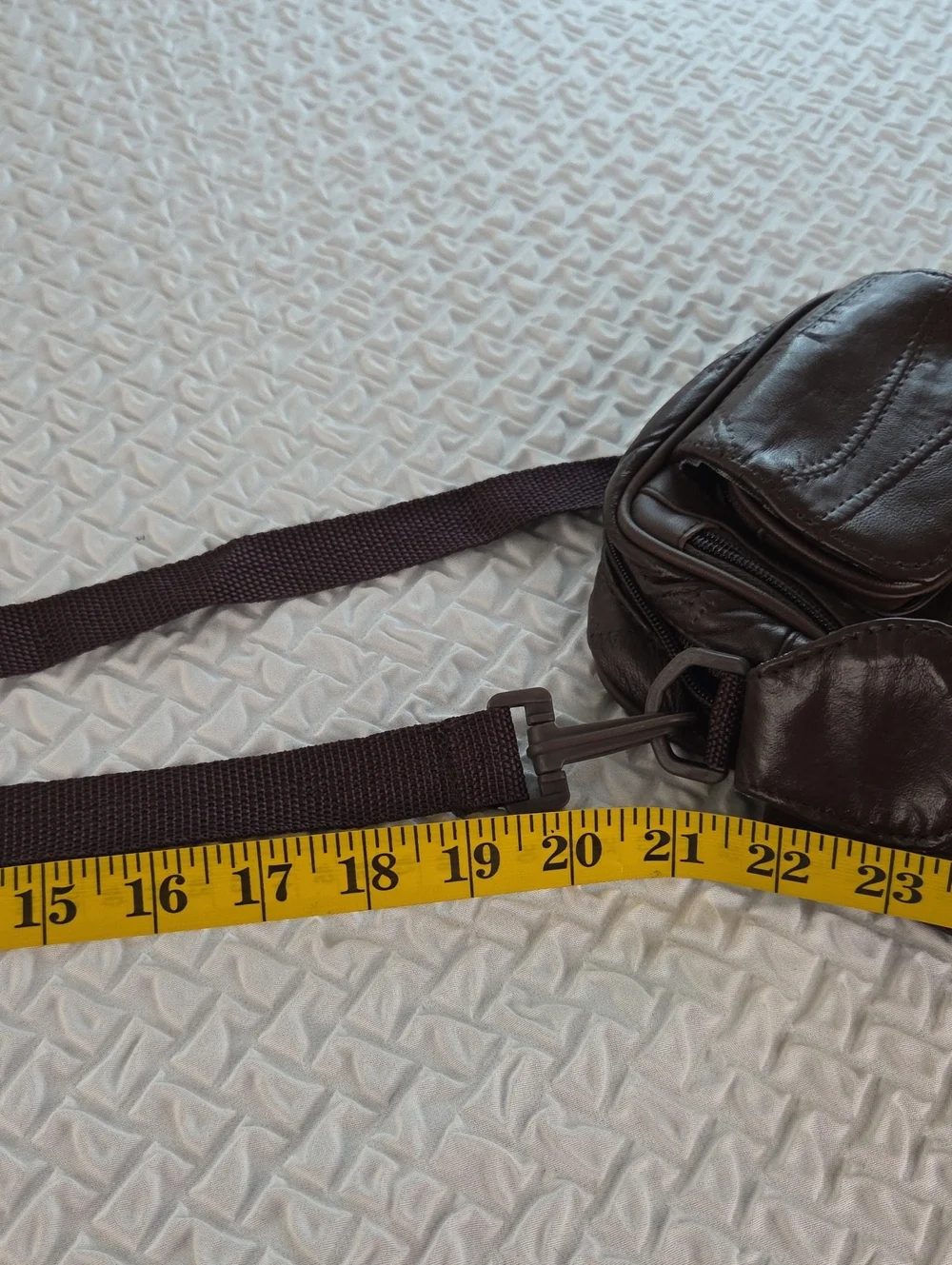 Crossbody MENS SLING BAG.Brown. English Leather PVC. RAIN RESISTANT
